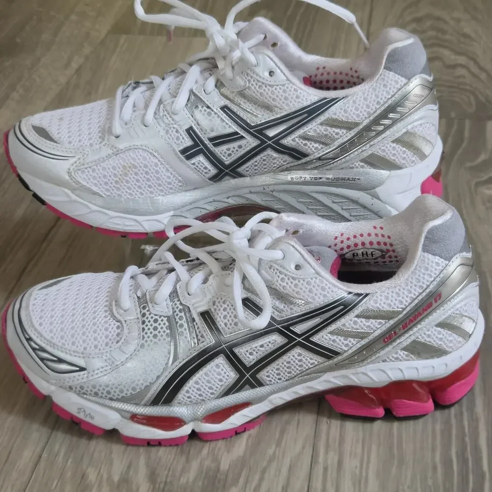 Asics Gel-Kayano 17 Running Women’s US 8.5 White Pink T150N Sneakers